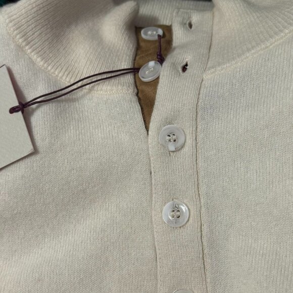 State Cashmere Men's Contrast Mockneck Pullover 100% Pure Cashmere Sweater XL - Picture 8 of 13